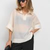 Oversized Polo Shirt For Women Lightweight Semi Sheer